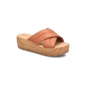 Kork-Ease KORKS Faithe Cross-Band Platform Wedge Slide Sandals Tan Women’s 9